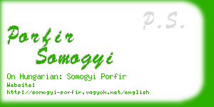 porfir somogyi business card